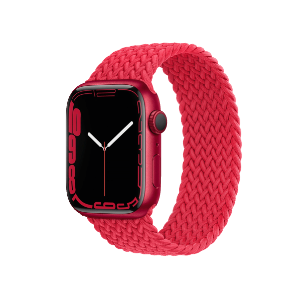 Refurbished Apple Watch Series 7 | 45mm | Aluminum Case Red | Red Braided Solo Loop | GPS | WiFi
