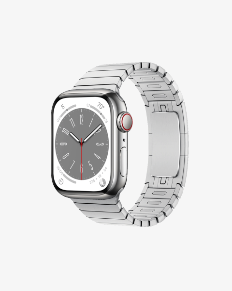 Refurbished Apple Watch Series 8 | 41mm | Stainless Steel Case Silver | Silver Link Bracelet | GPS | WiFi + 4G