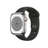 Refurbished Apple Watch Series 8 | 41mm | Stainless Steel Case Silver | Black Sport Band | GPS | WiFi + 4G
