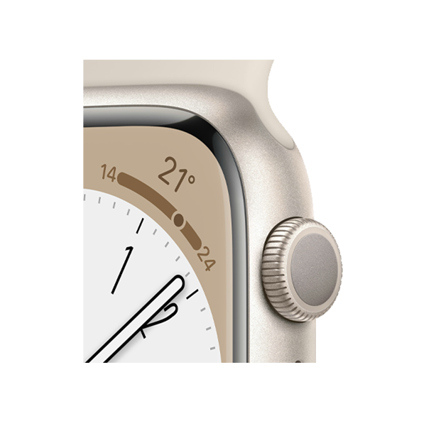 Refurbished Apple Watch Series 8 | 41mm | Aluminum Case Starlight White | White Sport Band | GPS | WiFi