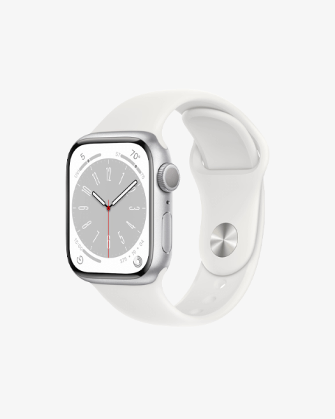Refurbished Apple Watch Series 8 | 41mm | Aluminium Case Silver | White Sport Band | GPS | WiFi