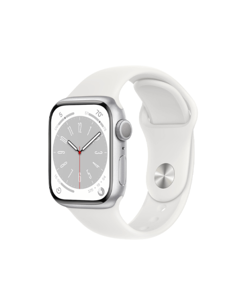 Refurbished Apple Watch Series 8 | 41mm | Aluminium Case Silver | White Sport Band | GPS | WiFi