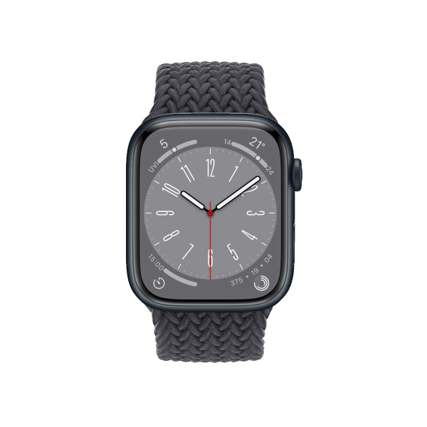 Refurbished Apple Watch Series 8 | 45mm | Aluminum Case Midnight Blue | Midnight Blue Braided Solo Loop | GPS | WiFi + 4G