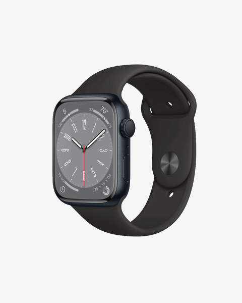 Refurbished Apple Watch Series 8 | 45mm | Aluminum Case Midnight Blue | Black Sport Band | GPS | WiFi