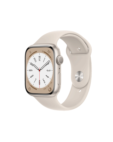 Refurbished Apple Watch Series 8 | 45mm | Aluminum Case Starlight White | Starlight White Sport Band | GPS | WiFi