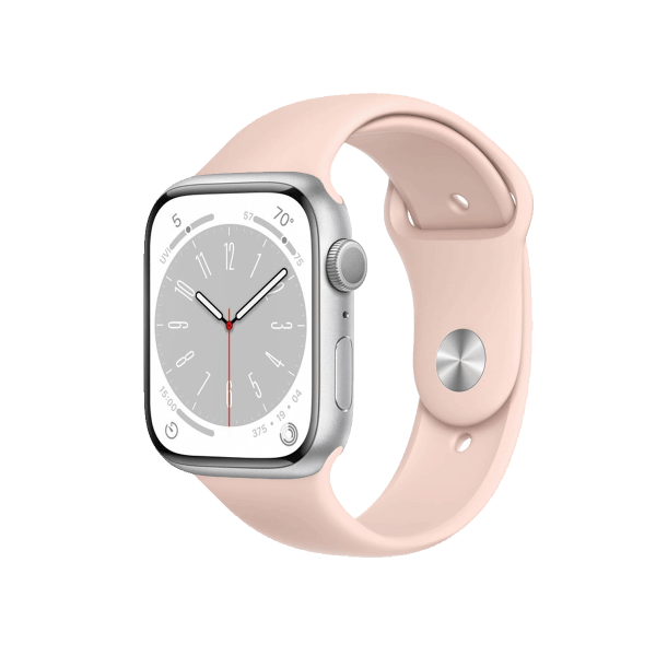 Refurbished Apple Watch Series 8 | 41mm | Aluminum Case Silver | Pink Sand Sport Band | GPS | WiFi + 4G