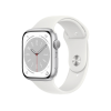 Refurbished Apple Watch Series 8 | 45mm | Aluminum Case Silver | White Sport Band | GPS | WiFi + 4G