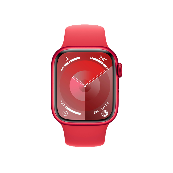 Refurbished Apple Watch Series 9 | 41mm | Aluminium Case Red | Red Sport Band M/L | GPS | WiFi