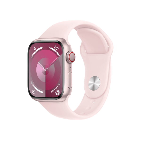 Refurbished Apple Watch Series 9 | 41mm | Aluminium Case Pink | Pink Sport Band S/M | GPS | WiFi + 4G
