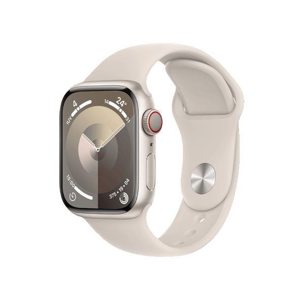 Refurbished Apple Watch Series 9 | 41mm | Aluminium Case Starlight | Starlight Sport Band M/L | GPS | WiFi + 4G