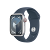 Refurbished Apple Watch Series 9 | 41mm | Aluminium Case Silver | Blue Sport Band M/L | GPS | WiFi + 4G
