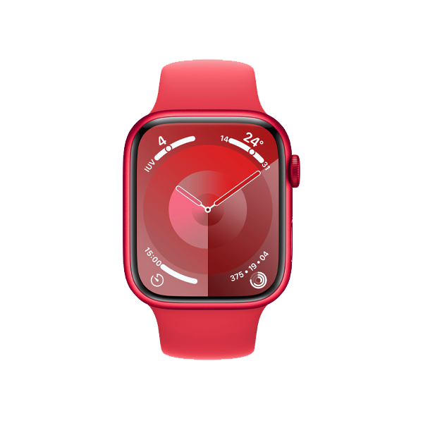 Refurbished Apple Watch Series 9 | 45mm | Aluminium Case Red | Red Sport Band M/L | GPS | WiFi