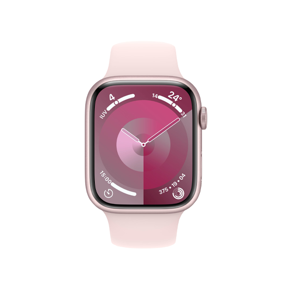 Refurbished Apple Watch Series 9 | 45mm | Aluminium Case Pink | Pink Sport Band M/L | GPS | WiFi
