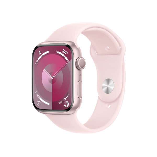 Refurbished Apple Watch Series 9 | 45mm | Aluminium Case Pink | Pink Sport Band M/L | GPS | WiFi