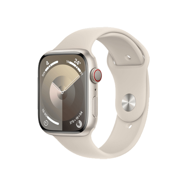 Refurbished Apple Watch Series 9 | 45mm | Aluminium Case Starlight | Starlight Sport Band S/M | GPS | WiFi + 4G