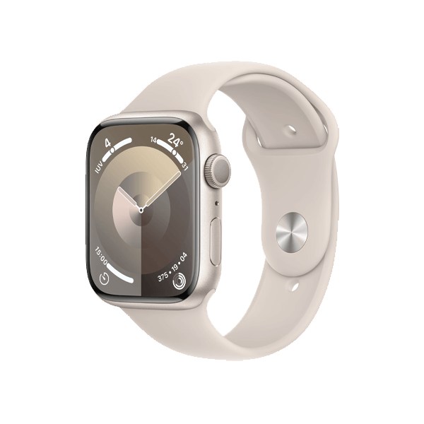 Refurbished Apple Watch Series 9 | 45mm | Aluminium Case Starlight | Starlight Sport Band M/L | GPS | WiFi