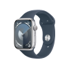 Refurbished Apple Watch Series 9 | 45mm | Aluminium Case Silver | Blue Sport Band M/L | GPS | WiFi