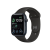 Apple Watch Series SE 2022 | 44mm | Aluminium Case Middernacht Blauw | Zwart sportbandje | GPS | WiFi + 4G
