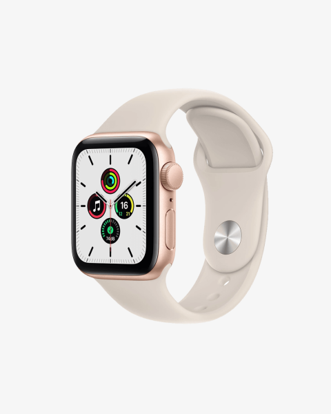 Refurbished Apple Watch Series SE | 40mm | Aluminum Case Gold | Starlight White Sport Band | GPS | WiFi