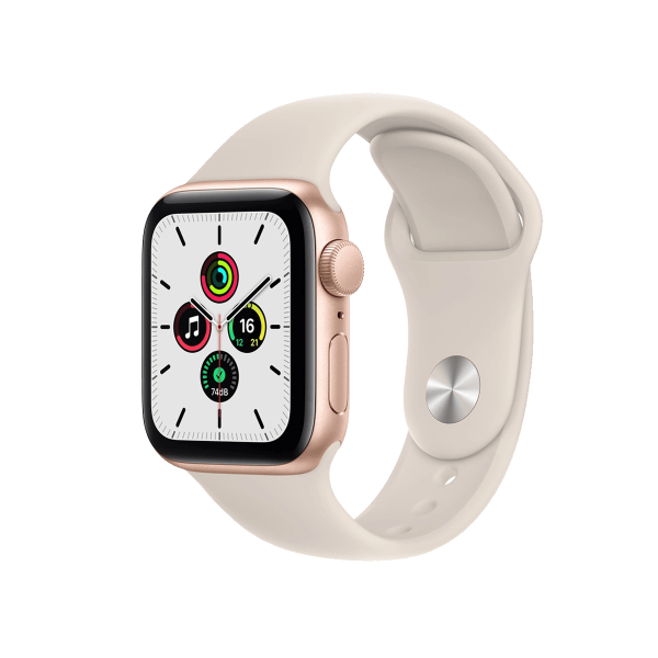 Refurbished Apple Watch Series SE | 40mm | Aluminum Case Gold | Starlight White Sport Band | GPS | WiFi