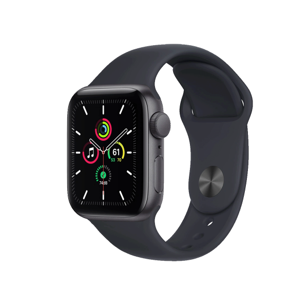Refurbished Apple Watch Series SE | 40mm | Aluminum Case Space Gray | Midnight Blue Sport Band | GPS | WiFi + 4G