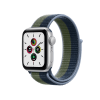 Refurbished Apple Watch Series SE | 40mm | Aluminum Case Silver | Blue/Green Sport Loop | GPS | WiFi + 4G