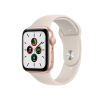 Refurbished Apple Watch Series SE | 44mm | Aluminum Case Gold | Starlight White Sport Band | GPS | WiFi + 4G