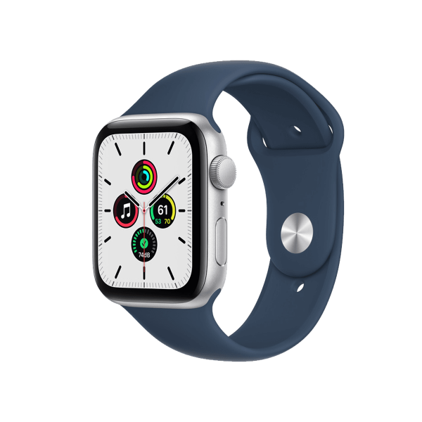 Refurbished Apple Watch Series SE | 44mm | Aluminium Case Silver | Blue Sport Band | GPS | WiFi