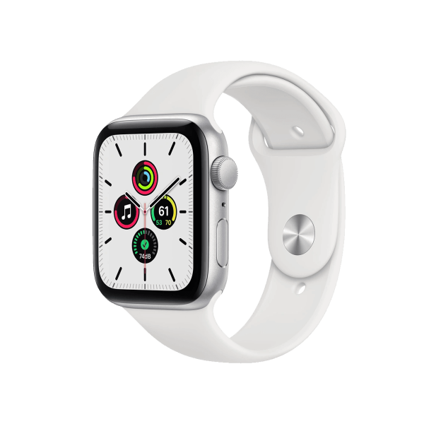 Refurbished Apple Watch Series SE | 44mm | Aluminium Case Silver | White Sport Band | GPS | WiFi