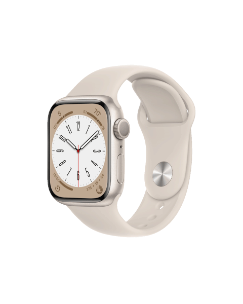 Refurbished Apple Watch Series 8 | 41mm | Aluminum Case Starlight White | Starlight White Sport Band | GPS | WiFi