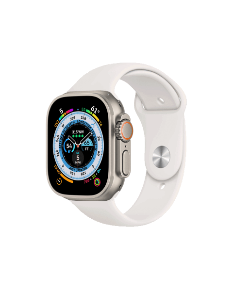 Refurbished Apple Watch Ultra | 49mm | Titanium Case | White Sport Band | GPS | WiFi + 4G