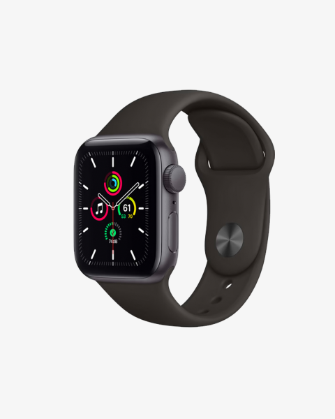 Refurbished Apple Watch Series SE | 40mm | Aluminum Case Space Gray | Black Sport Band | GPS | WiFi + 4G