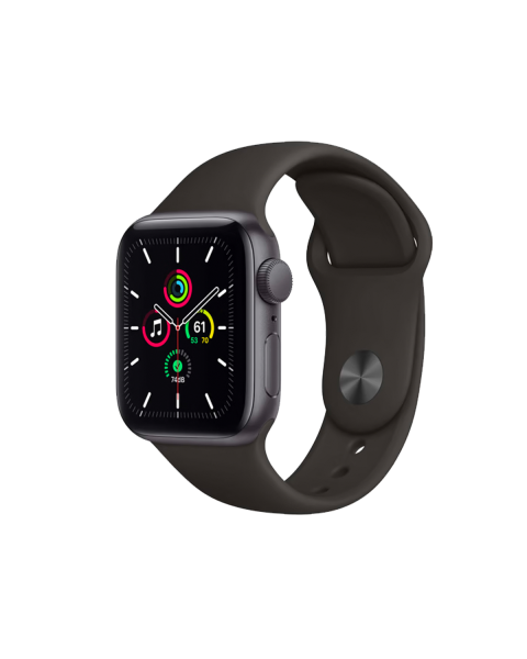 Refurbished Apple Watch Series SE | 40mm | Aluminum Case Space Gray | Black Sport Band | GPS | WiFi + 4G