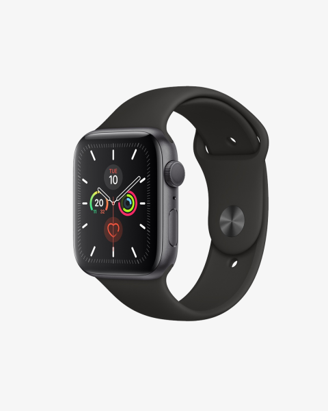 Refurbished Apple Watch Series 5 | 44mm | Aluminum Case Space Gray | Black Sport Band | GPS | WiFi