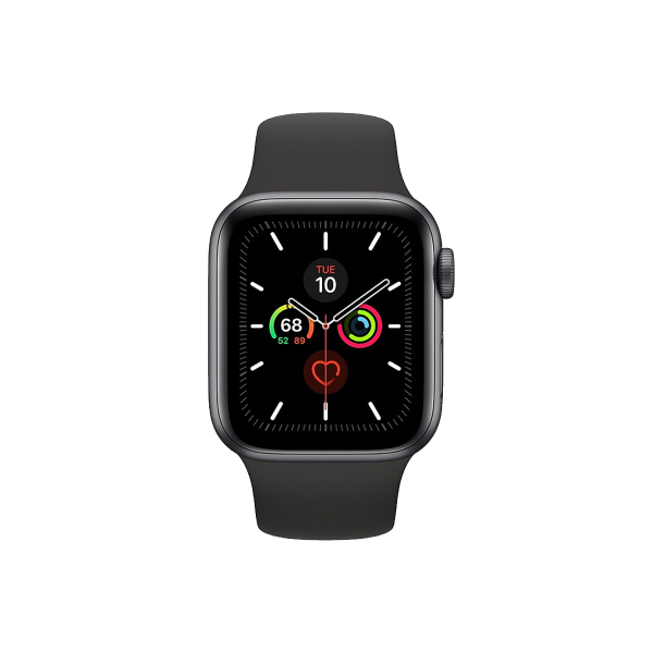 Refurbished Apple Watch Series 5 | 44mm | Aluminum Case Space Gray | Black Sport Band | GPS | WiFi