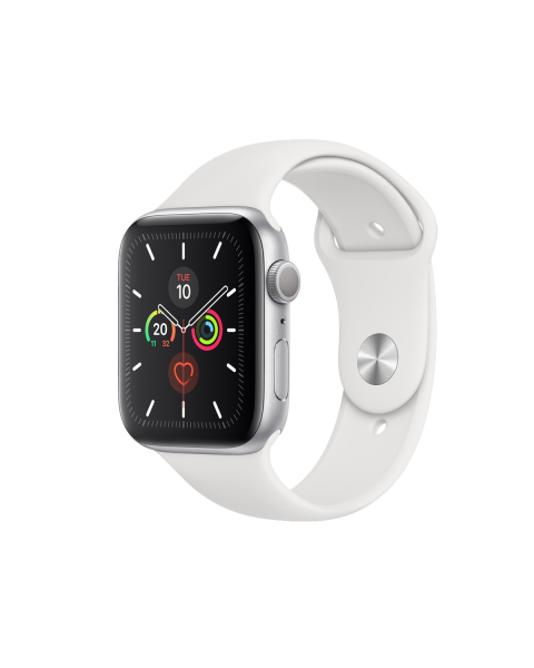Refurbished Apple Watch Series 5 | 40mm | Aluminum Case Silver | White Sport Band | GPS | WiFi + 4G