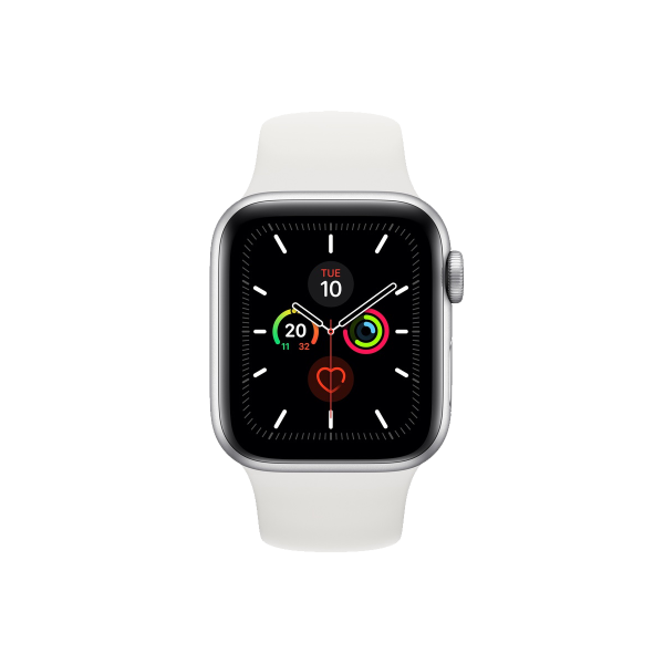 Refurbished Apple Watch Series 5 | 40mm | Aluminum Case Silver | White Sport Band | GPS | WiFi