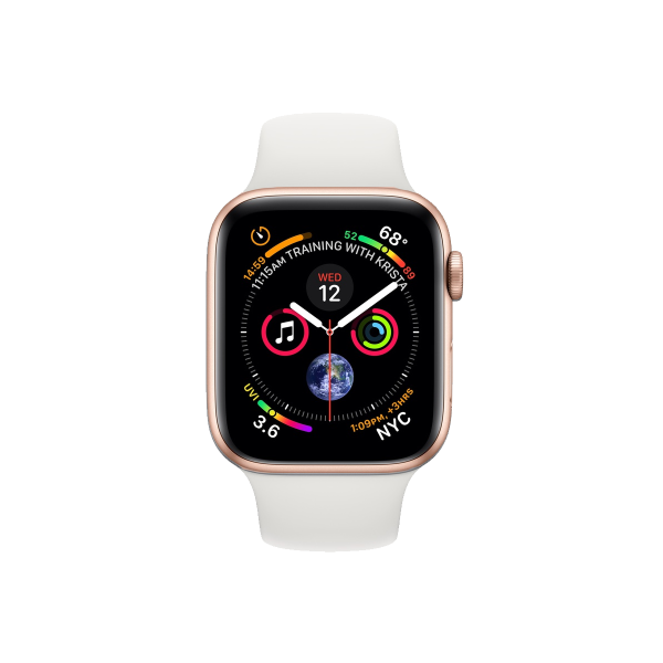 Refurbished Apple Watch Series 4 | 40mm | Aluminum Case Gold | White Sport Band | GPS | WiFi + 4G