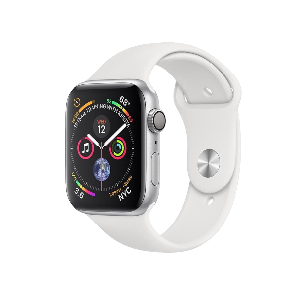 Refurbished Apple Watch Series 4 | 40mm | Aluminum Case Silver | White Sport Band | GPS | WiFi