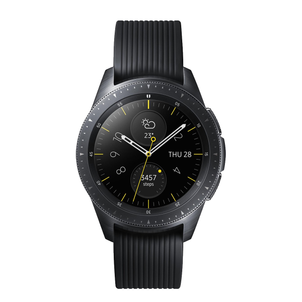 Galaxy Watch | 42 | Stainless Steel Case Black | Black Leather Strap | GPS | Wi-Fi + 4G