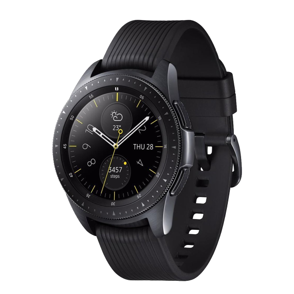 Galaxy Watch | 42 | Stainless Steel Case Black | Black Leather Strap | GPS | Wi-Fi + 4G