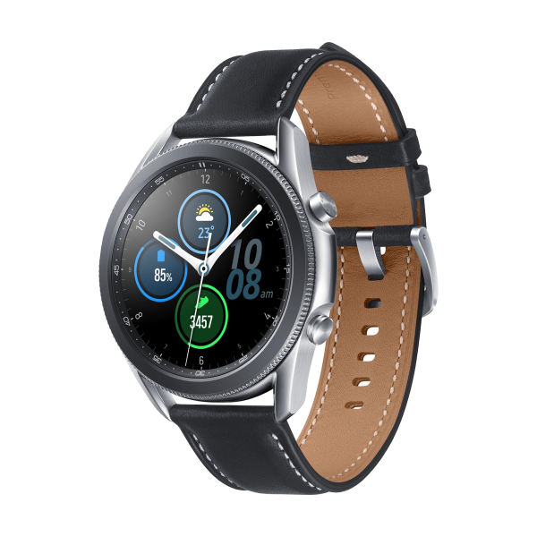 Refurbished Galaxy Watch3 | 41 | Stainless steel case Silver | Black leather strap | GPS | WiFi + 4G