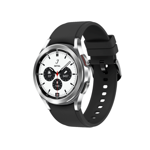 Refurbished Galaxy Watch4 Classic | 42mm | Stainless Steel Case Silver | Black Sport Band | GPS | WiFi + 4G