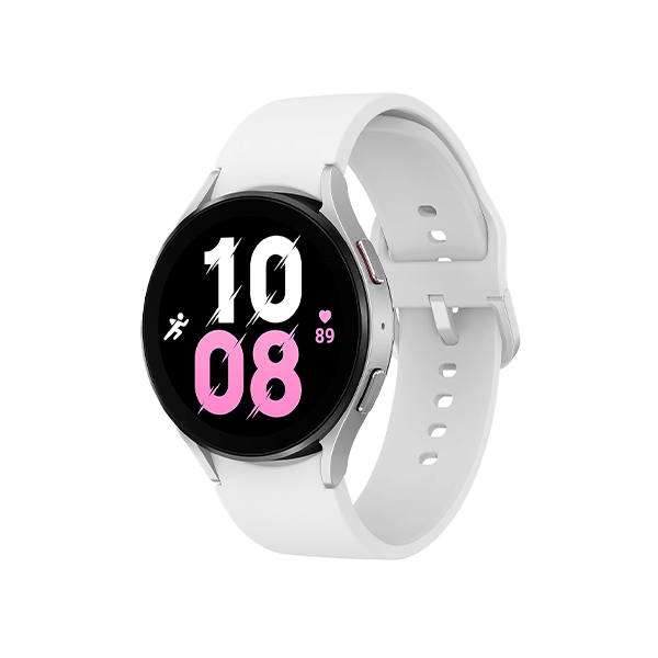 Refurbished Galaxy Watch5 | 44mm | Aluminum Case Silver | White Sport Band | GPS | WiFi