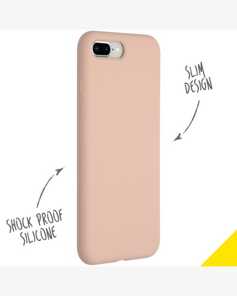 Accezz Liquid Silicone Backcover iPhone 8 Plus / 7 Plus - Pink Sand