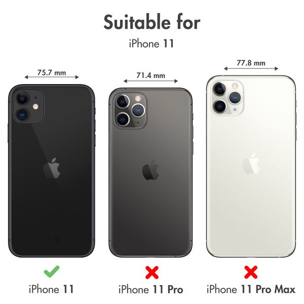 Selencia Echt Lederen Bookcase iPhone 11 - Zwart / Schwarz / Black