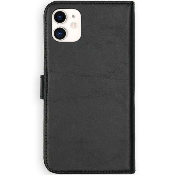 Selencia Echt Lederen Bookcase iPhone 11 - Zwart / Schwarz / Black