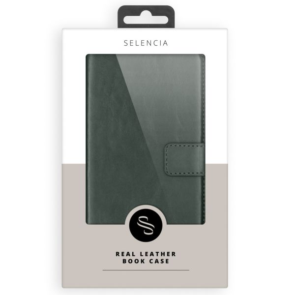 Selencia Echt Lederen Bookcase iPhone 11 - Groen / Grün  / Green