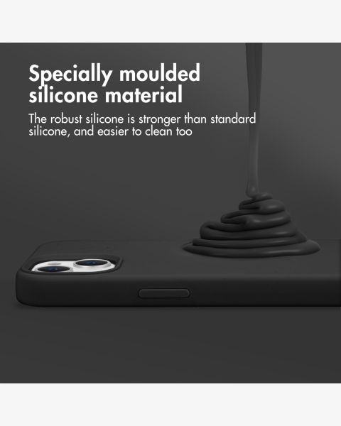 Accezz Liquid Silicone Backcover iPhone 11 - Zwart / Schwarz / Black