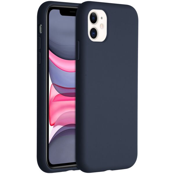 Accezz Liquid Silicone Backcover iPhone 11 - Blauw / Blau / Blue